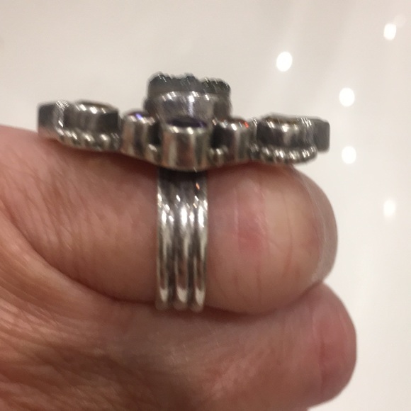 Multi stone ring/Sterling silver/much prettier in person - Picture 2 of 5